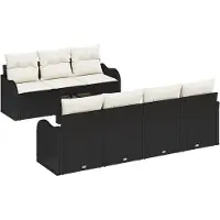 vidaXL Tuinbank Set Zwart 55 x 55 x 37 cm poly rattan