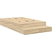 vidaXL Opbergbedframe met lade Sonoma Eik 120 cm Bewerkt hout