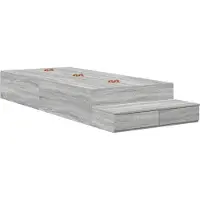 vidaXL Opbergbedframe met lade Grijs Sonoma 90 cm Bewerkt hout