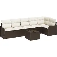 vidaXL Tuinbank Set Bruin poly rattan