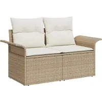 vidaXL Tuinbank Set 8 st 7-Aantal zitplaatsen Beige en Crème