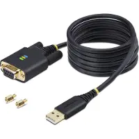 StarTech.com 2m USB naar Null Modem Adapter/Converter Kabel, COM Retention, FTDI, USB-A naar DB9 RS232, Verwisselbare DB9 Schroeven/Moeren, ESD Besherming, Windows/macOS/Linux
