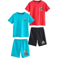 Next Nachtkledij neonblauw / rood / zwart / wit