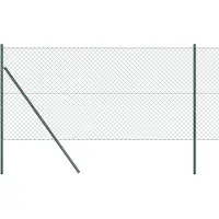 vidaXL gaashek met grondbevestiging 25 x 1 m PVC-Coated Staal Groen