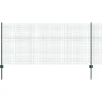 vidaXL gelast draadhek met palen 50 x 1 m PVC-Coated Staal Groen Mesh