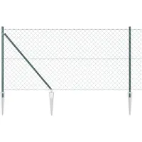 vidaXL Gelast Draadhek met Spikes 25 x 1 m PVC-Coated Staal Groen Mesh