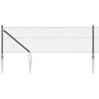 vidaXL gaashek met grondpennen 10 x 0,6 m PVC-Coated Staal Grijs Mesh