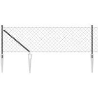 vidaXL gaashek met grondpennen 25 x 0,6 m PVC-Coated Staal Grijs Mesh