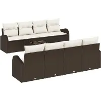 vidaXL Tuinbank Set 9 st Bruin poly rattan