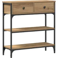 vidaXL Wandtafel met lade Artisan Eiken 72,5 x 25 x 75 cm Bewerkt hout
