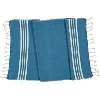 Lalay Kleine hamamdoek Krem Sultan petrol blue van Lalay