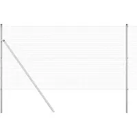 vidaXL gelast draadhek met grondbevestiging 25 x 1 m Zilverkleurig