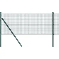vidaXL gelast draadhek met grondbevestiging 25 x 0,6 m Groen Mesh