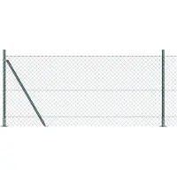 vidaXL gaashek met betonnen voetstuk 1 x 25 m PVC-Coated Staal Groen