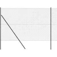vidaXL gaashek met grondbevestiging 10 x 1,5 m PVC-Coated Staal Grijs