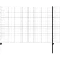 vidaXL Euro-hek met palen 10 x 1,5 m PVC-Coated Staal Grijs Mesh