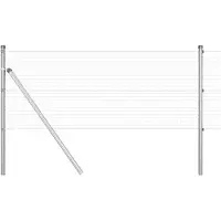 vidaXL gelast draadhek met grondbevestiging 100 x 0,5 m Zilverkleurig
