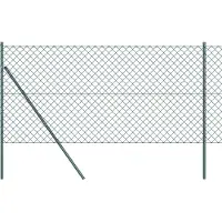 vidaXL gaashek met grondbevestiging 10 x 1,4 m PVC-Coated Staal Groen