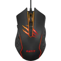 Havit GAMENOTE MS1027 1000-2400 DPI gaming muis (Bedraad), Muis, Zwart, Rood, Oranje
