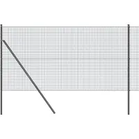 vidaXL gelast draadhek met grondbevestiging 50 x 1,2 m Grijs Mesh