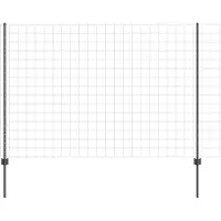 vidaXL Euro-hek met palen 10 x 1,6 m PVC-Coated Staal Grijs Mesh