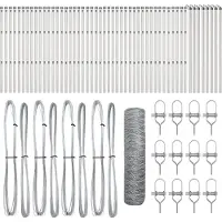 vidaXL zeshoekig gaashek met grondbevestiging 100 x 0,4 m zilver Mesh