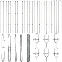 vidaXL zeshoekig gaashek met grondbevestiging 50 x 1,2 m zilver Mesh