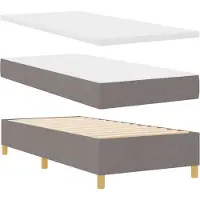 vidaXL Boxspring bed met kussen met hoofdeinde Taupe 200 x 100 cm Stof