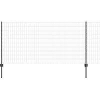 vidaXL Euro-hek met palen 10 x 1 m PVC-Coated Staal Grijs Mesh
