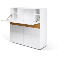 Temahome Bureau Focus - L110 X B42 X H109 Cm - Mat Wit/Eiken