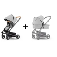 Mutsy Nexo Plus 2-in-1 Kinderwagen - Reiswieg en Zitje inbegrepen - Compact - Lichtgewicht Frame - Concrete