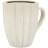 Home Deco Factory Koffiemokken Venice - 1x stuks - Keramiek - creme wit - 300 ml - 8 x 11 cm - Luxe uitstraling - Italiaanse stijl