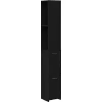 vidaXL Badkamerkast Zwart Eiken 25 x 25 x 170 cm Bewerkt hout