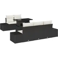 vidaXL Tuinbank Set 6 st Zwart en Crème