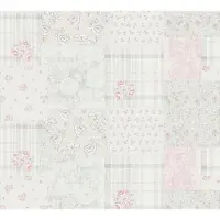 A.S. Création Maison Charme - Grijs - Patchwork - 390663