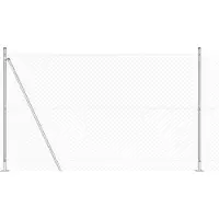 vidaXL Gelast Draadhek met Betonnen Basis 10 x 1,5 m Zilverkleurig