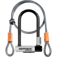 Kryptonite Moderate Beugelslot met kabel – Fiets – ART-2 Slot – Beugelslot Elektrische Fiets – 22,9 cm lang – Staal – Zwart/Zilver