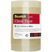 Scotch Plakband 508 19mmx66m transparant 8 rollen