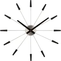 Nextime Plug Inn Wandklok Zwart - Wandklokken Roestvrijstaal Black - 2610ZW