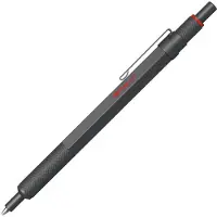 Rotring 600 balpen | Medium punt | Zwarte inkt | Pen met volledig metalen omhulsel | Dark Stone | Antislip gekartelde grip en zeshoekige huls | Navulbaar