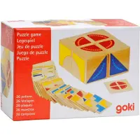 Goki Puzzel - Kubus - 4 Stuks - 26 Voorbeeldplaatjes - Hout - 3 Jaar