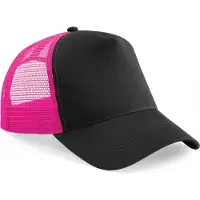 Beechfield Snapback truckerpet B640 - Black / Fuchsia - One size