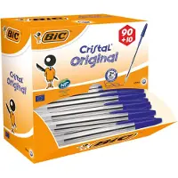 BIC 942910 Balpen (wegwerp) Cristal Blauw 0.4 mm Onuitwisbaar: Ja 100 stuk(s)