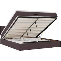 vidaXL Ottoman bed met matras 160x200cm stof donkerbruin