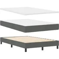 vidaXL Boxspring bed met hoofdeinde Donkergrijs 120 x 190 cm Stof