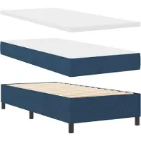 vidaXL Boxspringbed met hoofdeinde, blauw, 80 x 200 cm, stof