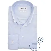 Ledub overhemd Modern Fit effen lichtblauw normale fit