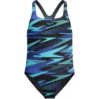 Speedo Hyperboom Allover Medalist Swimsuit Blauw 5-6 Years Meisje