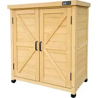 Axi Felix Opbergkast voor in de tuin van hout in bruin | Tuinkast met vast plank | 80 x 45 x 93 cm