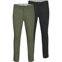 Jack & Jones JACK&JONES Heren Multi-Pack Broek, Marco Piped Pockets Low Rise Chinos, 2 Pack